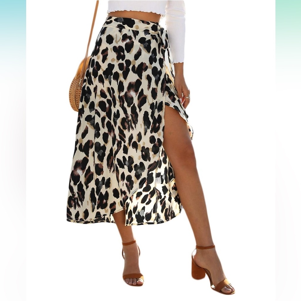 Cheetah print wrap skirt